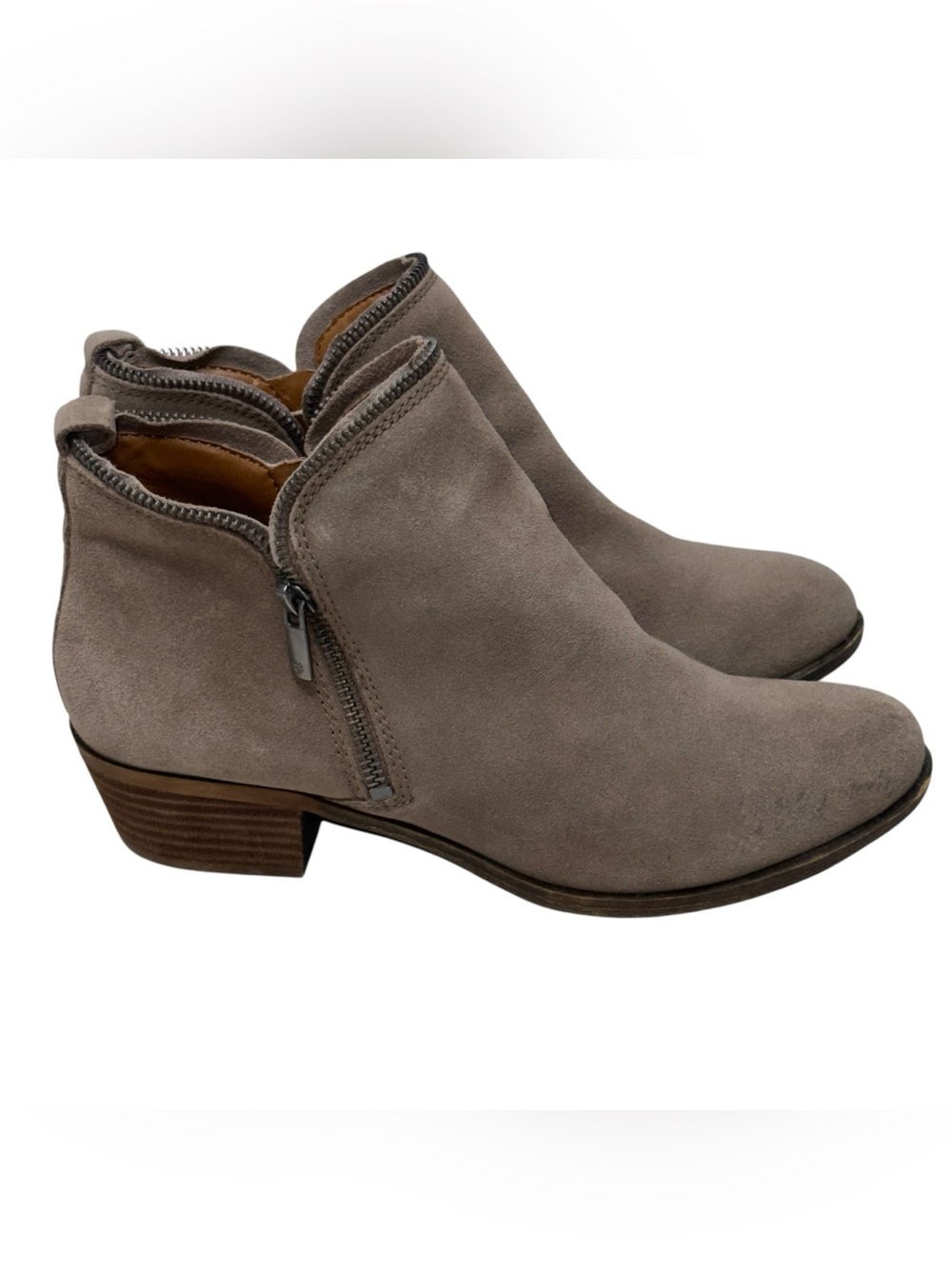 Lucky Brand Taupe Suede Bartalino Booties Size 10M